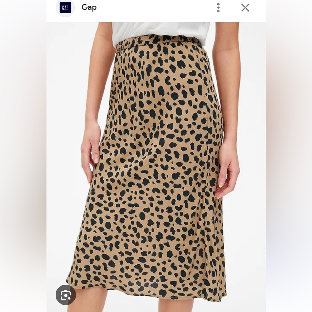 GAP Leopard print midi skirt.